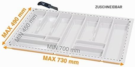 Besteckkasten für Schubladen 80cm - Besteckeinsatz - Praktisch Schubladen Ordnungssystem - Besteckei