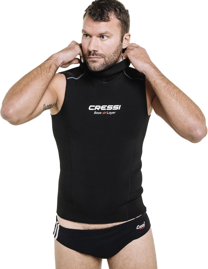 Cressi Base Layer Man 2.5mm - Tauchunterzieher Neopren 2.5mm, Schwarz, für Herren Hood Vest XL, Hood