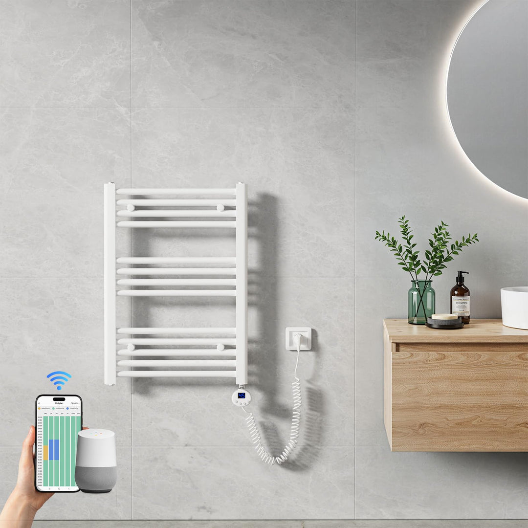 Heilmetz Handtuchheizkörper Elektrisch 700 x 500 mm, Smart WiFi Thermostat Elektrischer Badheizkörpe