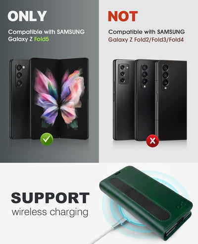 Aktualisierte Version OCASE Hülle Samsung Galaxy Z Fold 5 5G Handyhülle [mit S Pen Halter] [Vorderse