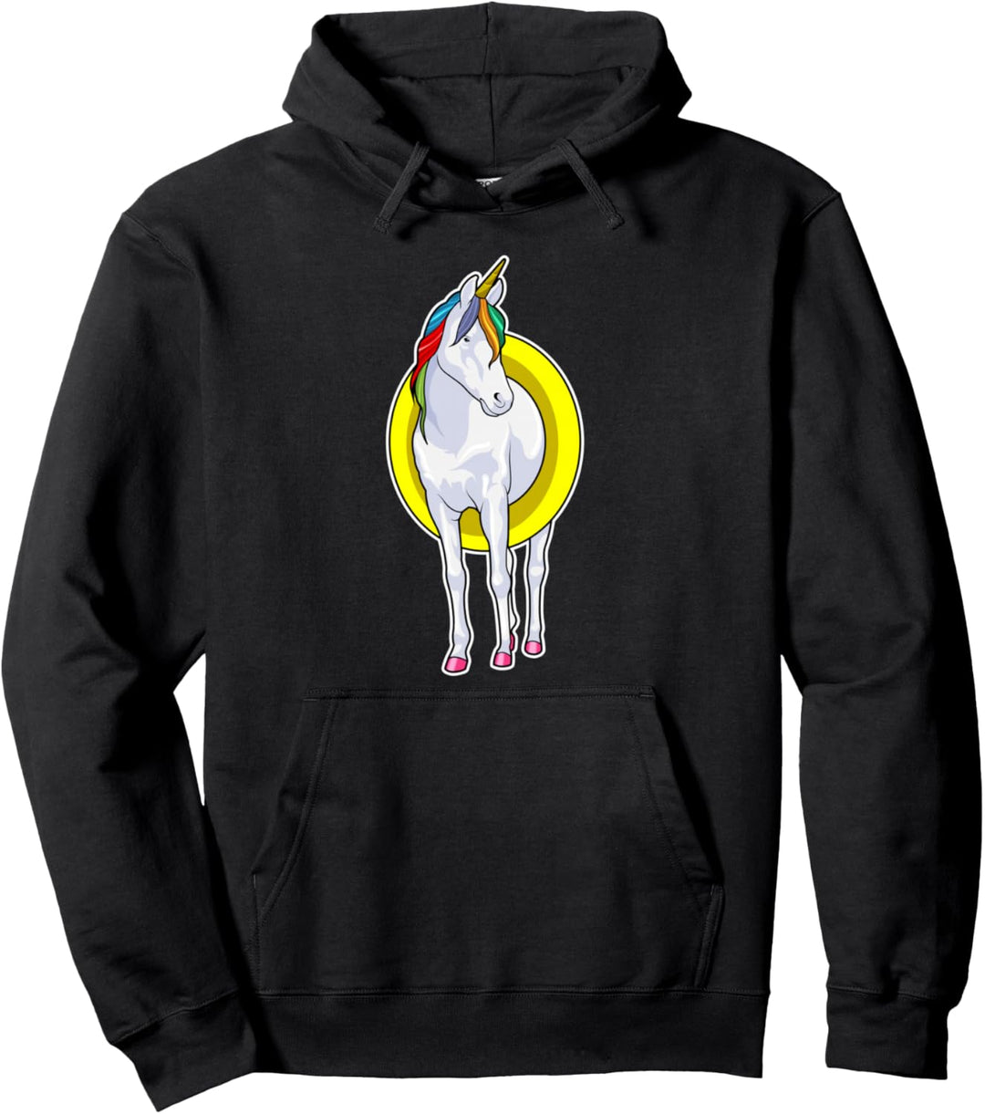 Einhorn Schwimmen Rettungsring Wassersport Pullover Hoodie