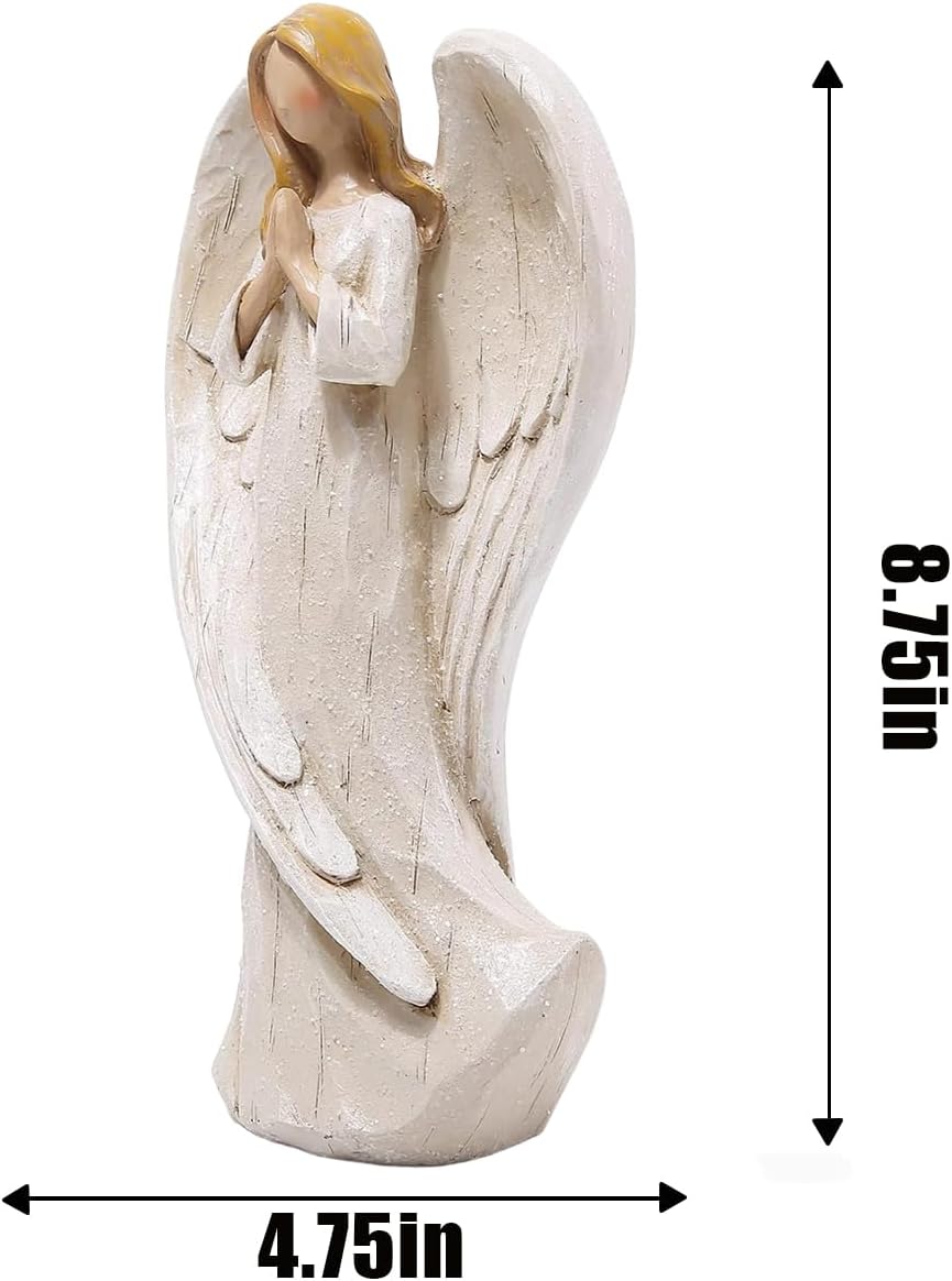 Hodao Betender Engel aus Kunstharz, 22,6 cm, für Geschenke, Heimdekoration, betende Gedenkstatue, ex