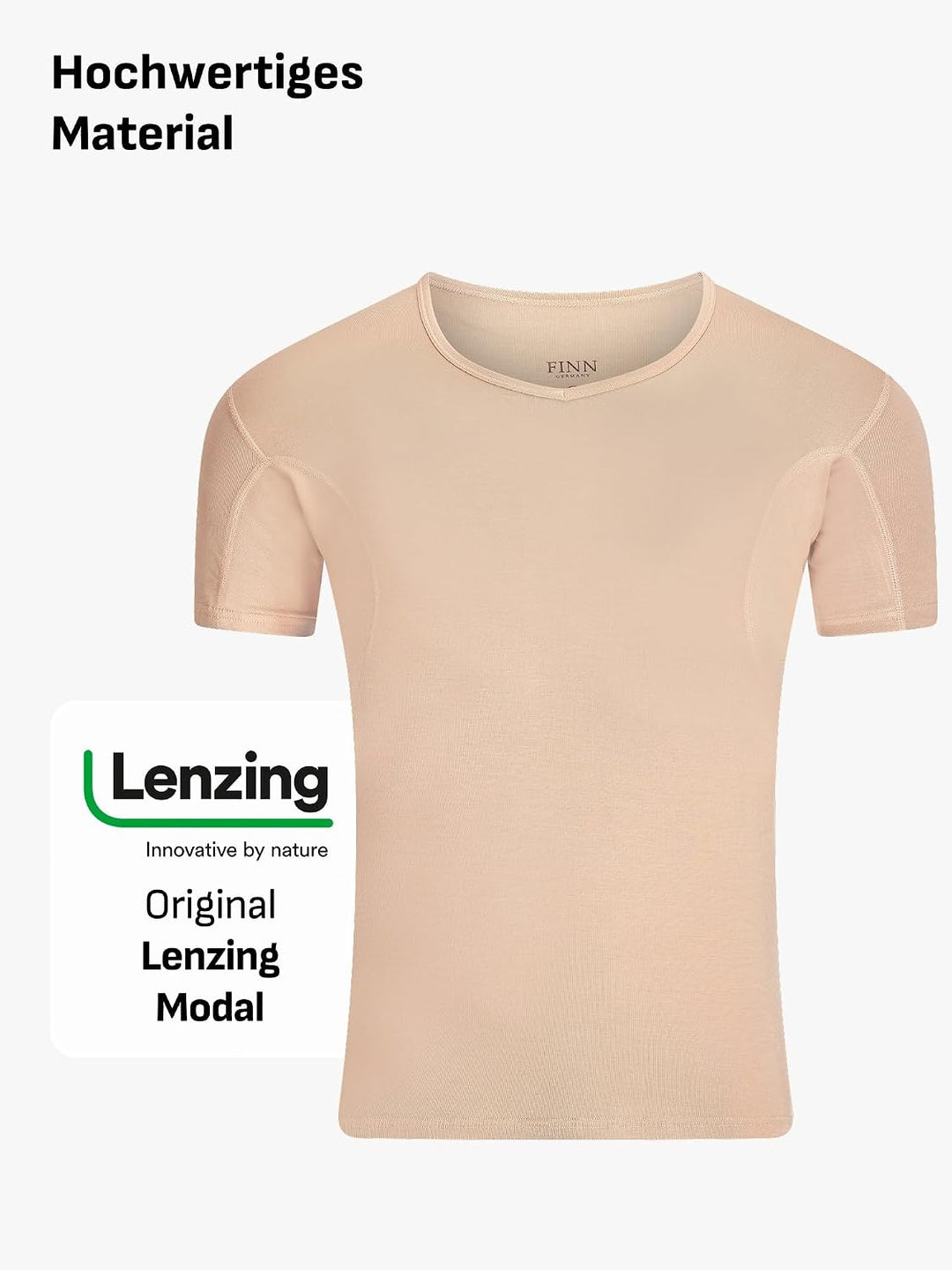 FINN Anti-Schweiss Shirt Herren mit V-Ausschnitt und integrierten Achselpads gegen Starkes Schwitzen