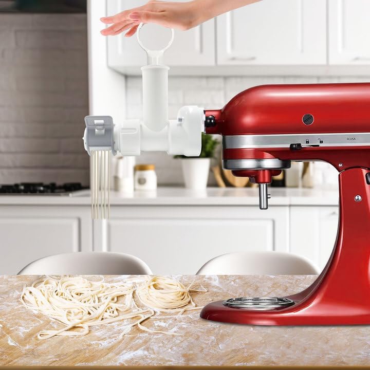 Nudelaufsatz für Kitchenaid Standmixer,Nudelroller Aufsatz mit 6 verschiedenen Formen von Nudelausla