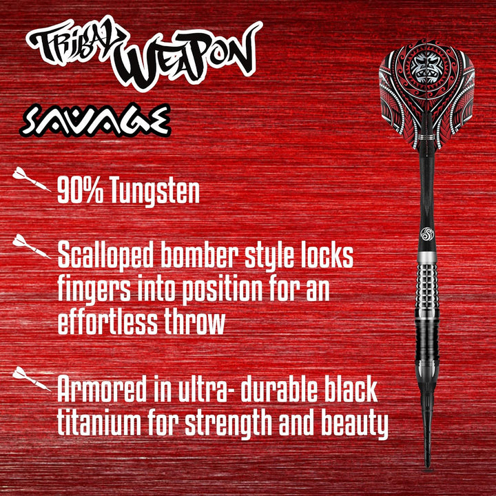 Shot Soft Darts Tribal Weapon Savage 90% Tungsten Softtip Darts Softdart Dartpfeile Set 18 Gramm, 18