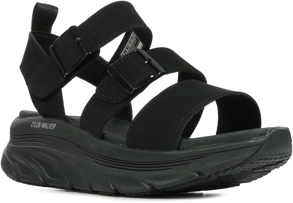 Skechers Damen D'lux Walker Retro Cosmos Sandale 35 EU Schwarz, 35 EU Schwarz