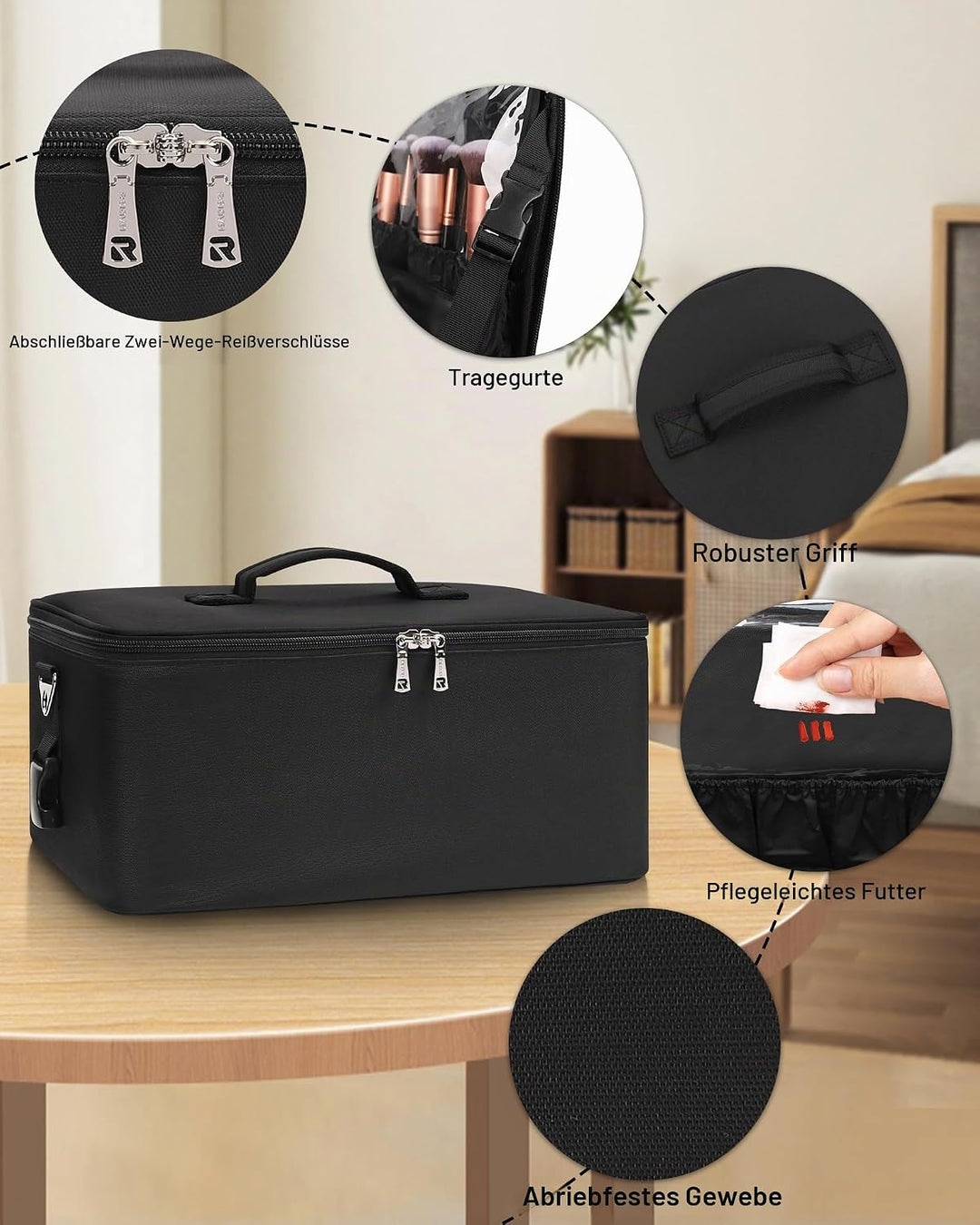 Make-up Tasche Grosse Make-up Case Professionelle Kosmetik Aufbewahrung Organizer Box Pinsel Halter