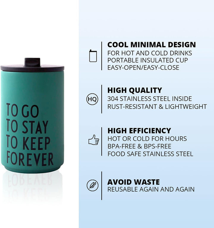 Design Letters Thermobecher TO GO | Thermobecher kaffee to go | Kaffeebecher To Go aus Edelstahl dop