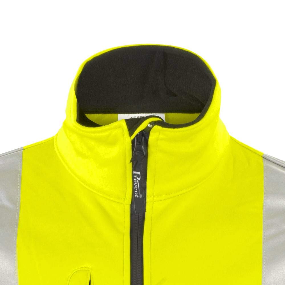 Prevent Warnschutz-Softshell-Jacken 8060G, leuchtgelb, Gr. S S-6XL, S-6XL