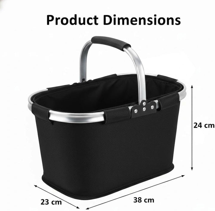 21L Faltbar Einkaufskorb,Picknickkorb,Tragekorb mit gepolstertem Griff,ideal für Einkaufen,Picknick