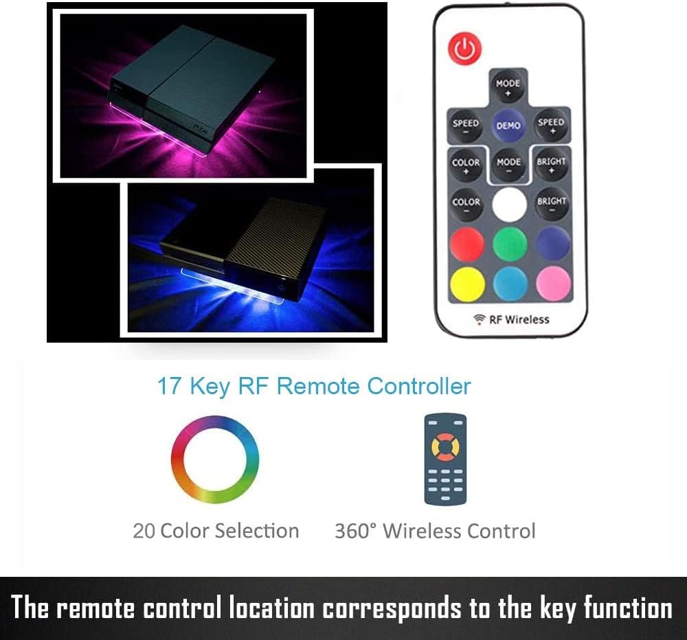 WOWLED USB RGB LED PS4 Kühler Kühlung Fan Pad Stand Zubehör mit Wireless Remote Controller für PS4 P