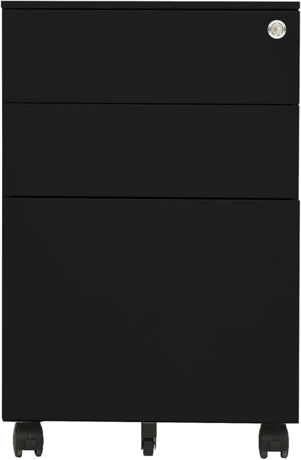 Aktenschrank mit Rollen Büroschrank Rollschrank Rollcontainer Schubladenschrank mit 3 Schubladen Met