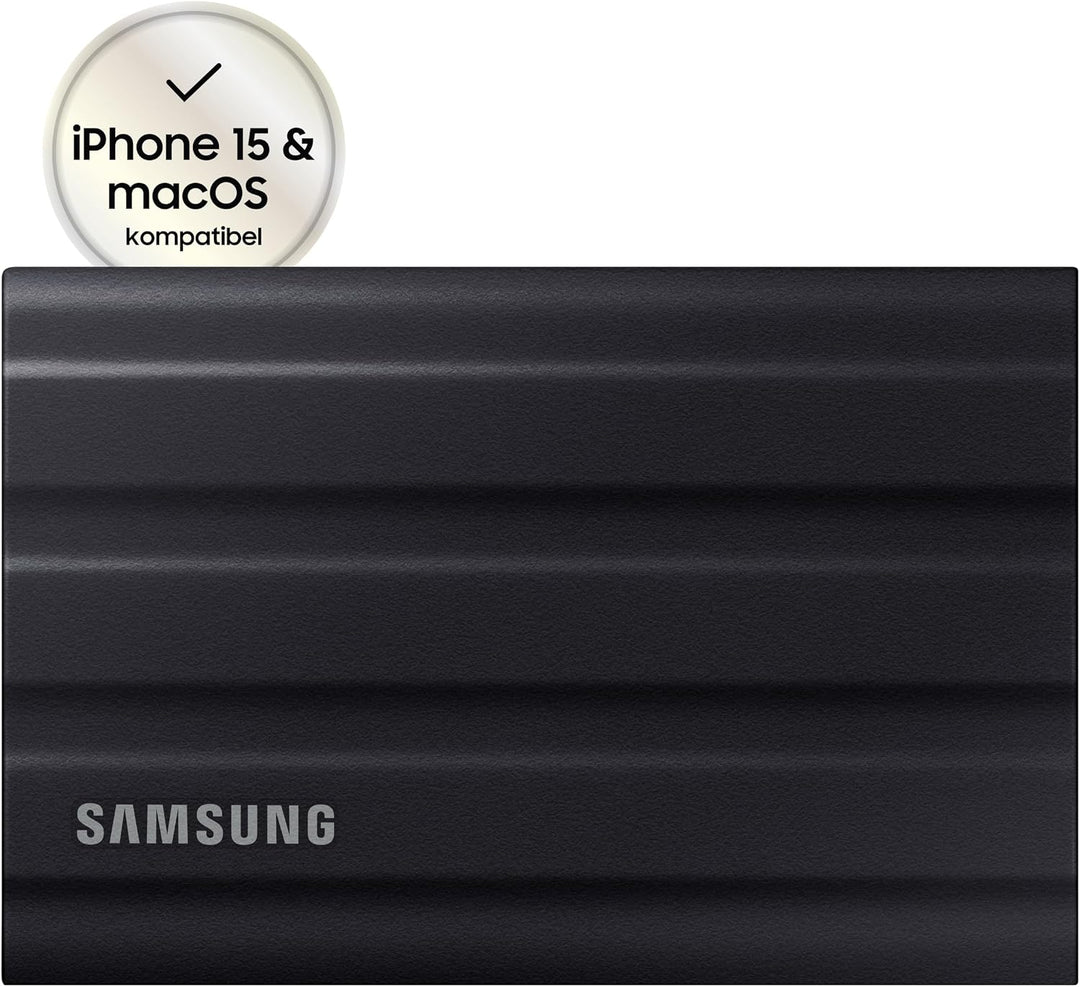 Samsung Portable SSD T7 Shield, 4 TB, USB 3.2 Gen.2, 1.050 MB/s Lesen, 1.000 MB/s Schreiben, Robuste