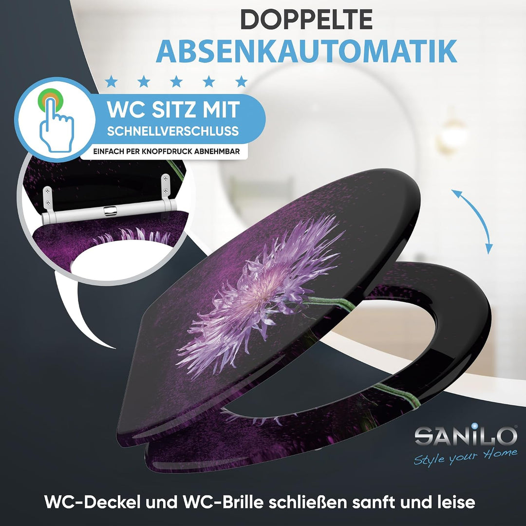 Sanilo WC Sitz mit Absenkautomatik, viele neue Toilettendeckel zur Auswahl, hochwertige Oberfläche,