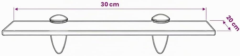 vidaXL Wand Regal Glasregal Glasboden Glasablage Badregal Glas 30x20 cm 8 mm
