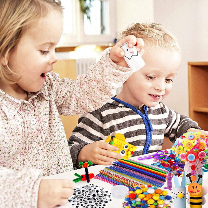 Purpledi 3300+ Stück Bastelsets für Kinder Bastelmaterial in Bastelkoffer, DIY Bastelzubehör Bastelb