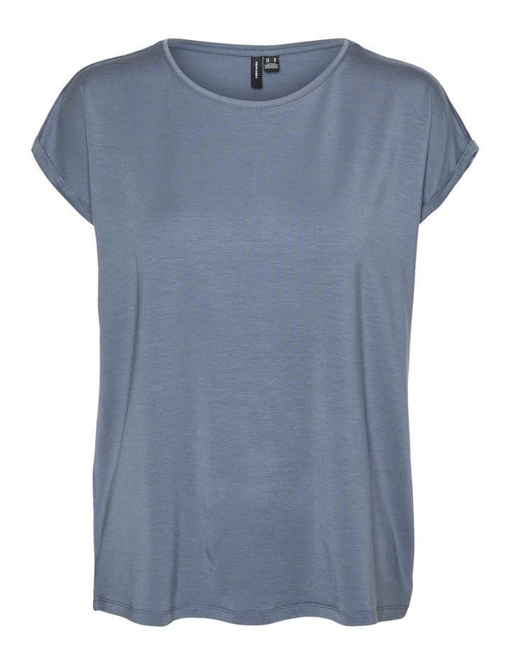 VERO Moda Damen Vmava Plain Ss Top Gajrs Noos T-Shirt M China Blue, M China Blue
