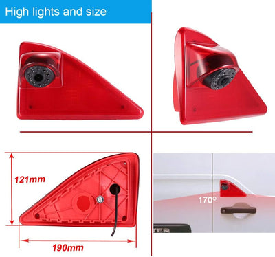 HD IP68 Rückfahrsystem Rückfahrkamera im 3.Bremslicht Bremsleuchte passend Mit Winkel verstellen Nac