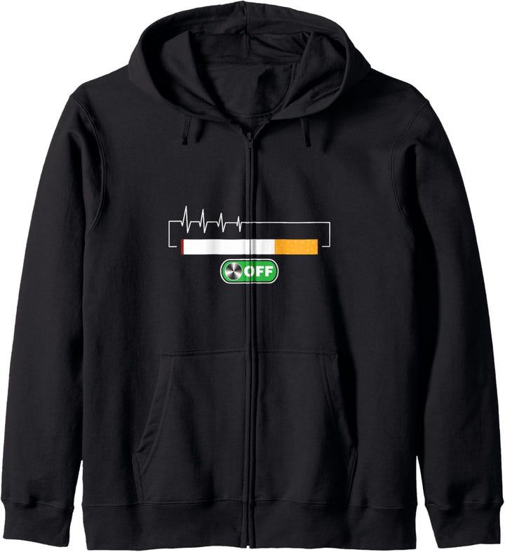 Zigarette Nichtraucher Raucher Puls Herzschlag Geschenk Kapuzenjacke