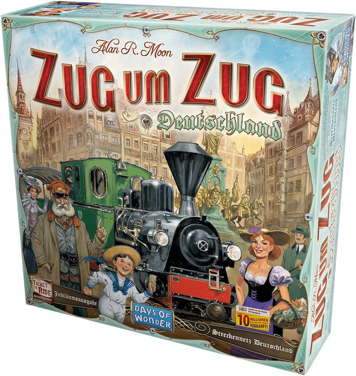 Asmodee Days of Wonder, Zug um Zug Deutschland (Auflage 2023), Grundspiel + Erweiterung, Familienspi