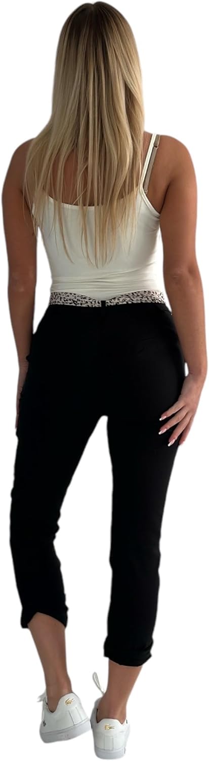 Mississhop Female Damen Stretch Klassische Chino Hose M Schwarz, M Schwarz