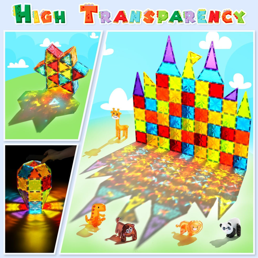 Theefun Magnetische Bausteine 110 Teile, Magnetbausteine Magnetspielzeug Magnet Spielzeug für Kinder