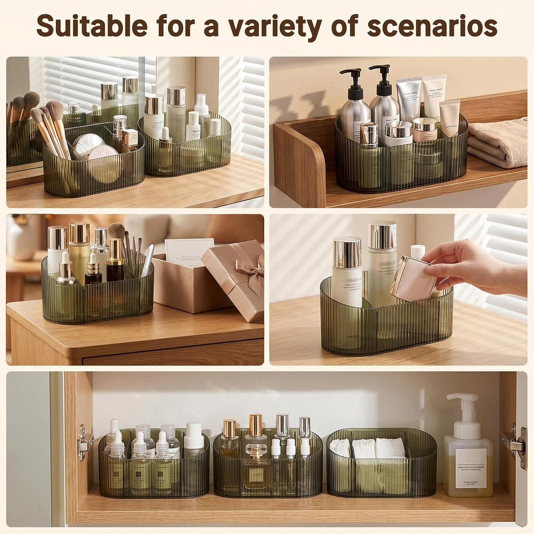 Acryl Kosmetik Organizer mit 5 Fächern, Grosse Kapazität Schminktisch Aufbewahrung, Praktischer Pins