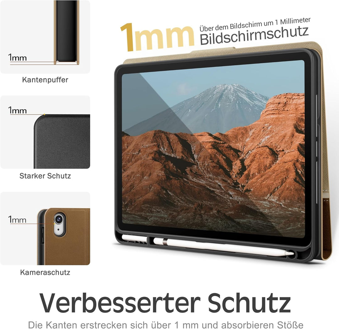 KingBlanc für iPad A16 Hülle 11. Generation 11 Zoll 2025, iPad 10. Generation 10,9 Zoll 2022 mit Pen