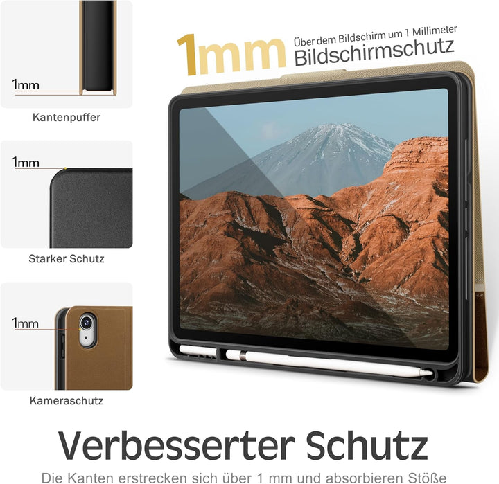 KingBlanc für iPad A16 Hülle 11. Generation 11 Zoll 2025, iPad 10. Generation 10,9 Zoll 2022 mit Pen