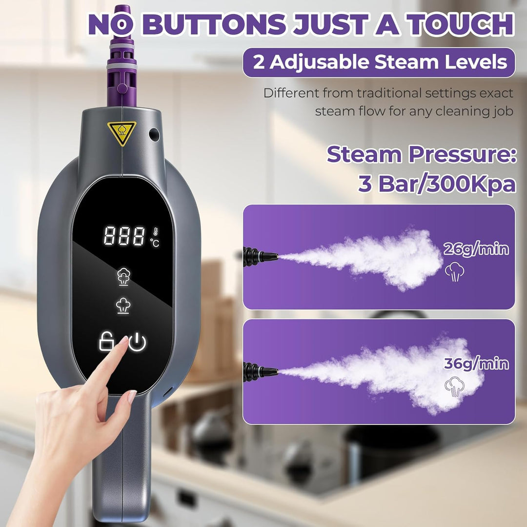 1350W Dampfreiniger Handgerät 15-Sekunden-Aufheizung 130℃ Tragbarer Dampfreiniger für Zuhause mit 40