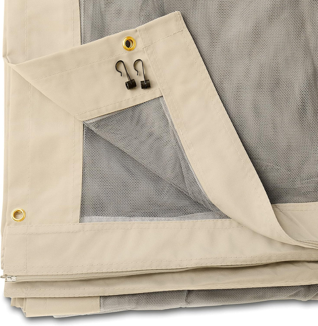 Moskitonetz für Gartenpavillon Forest Superior 3x3 m - Polyester - Insektengitter inkl. Haken, mit R