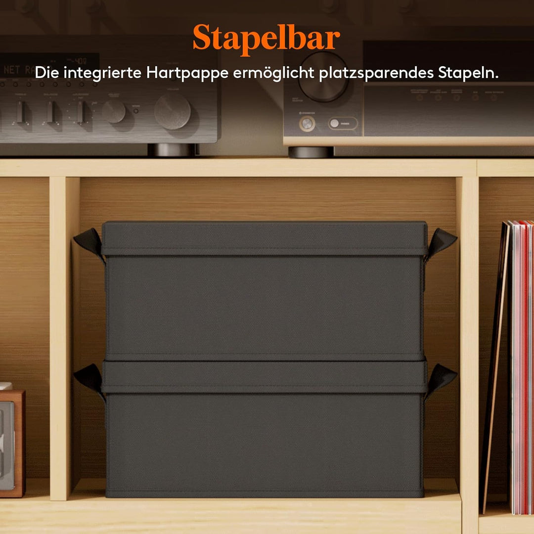Lifewit CD Aufbewahrungsbox 6er Pack, stapelbarer CD Aufbewahrungsbehälter, faltbarer CD Behälter mi