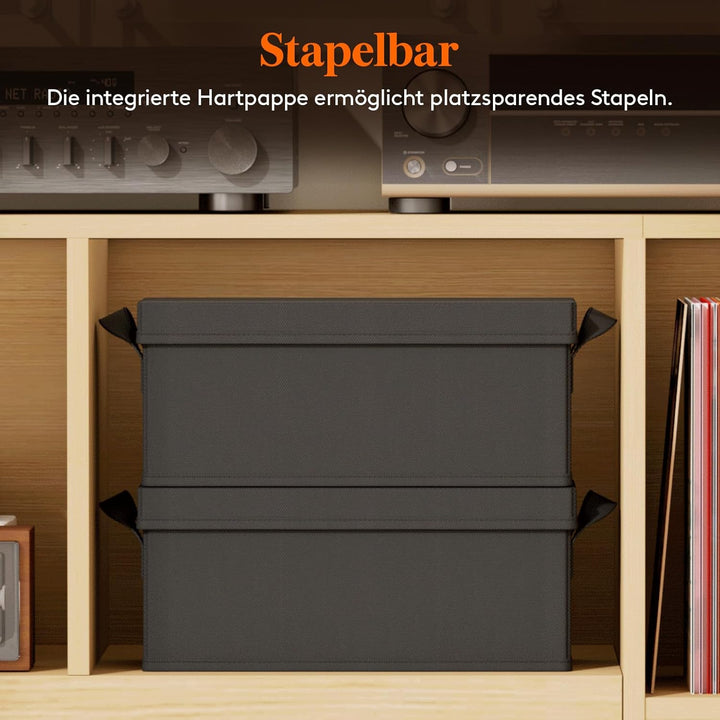 Lifewit CD Aufbewahrungsbox 6er Pack, stapelbarer CD Aufbewahrungsbehälter, faltbarer CD Behälter mi