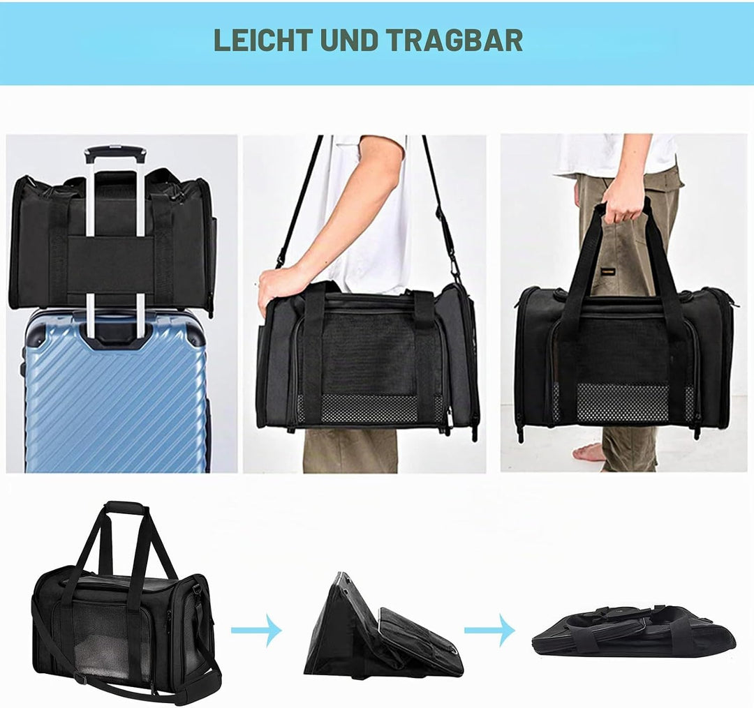 Transporttasche Für Katze Hund,Katzentransporttasche,Faltbare Katzentransportbox, Tragbar Faltbare H