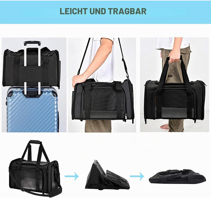 Transporttasche Für Katze Hund,Katzentransporttasche,Faltbare Katzentransportbox, Tragbar Faltbare H