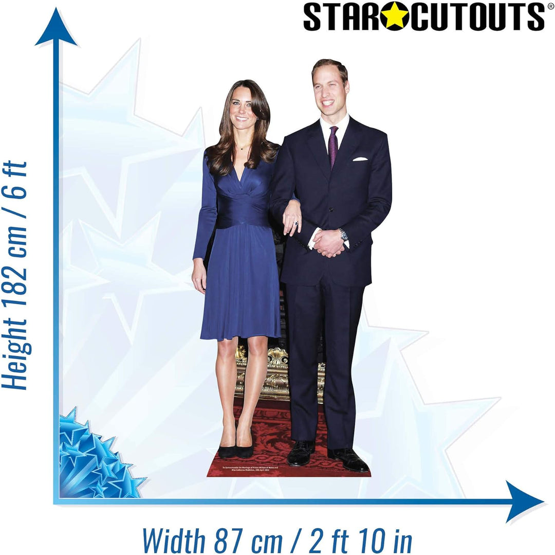 Unbekannt Kartonaufsteller Prinz William und Kate Middleton, lebensgross Royal Couple, Royal Couple