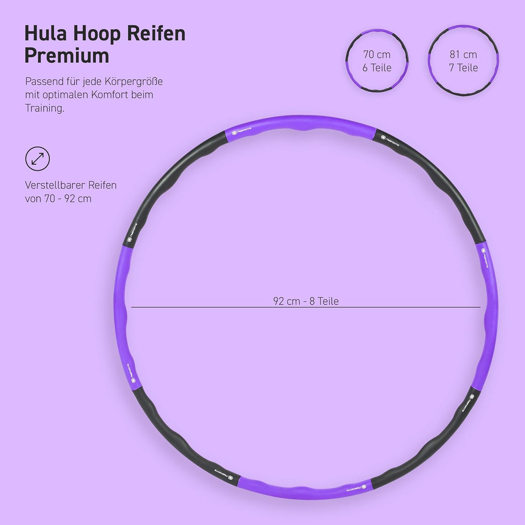 MSPORTS Hula Hoop Reifen Premium mit Schaumstoff und grössenverstellbar, Fitness Hula Hoop zur Gewic