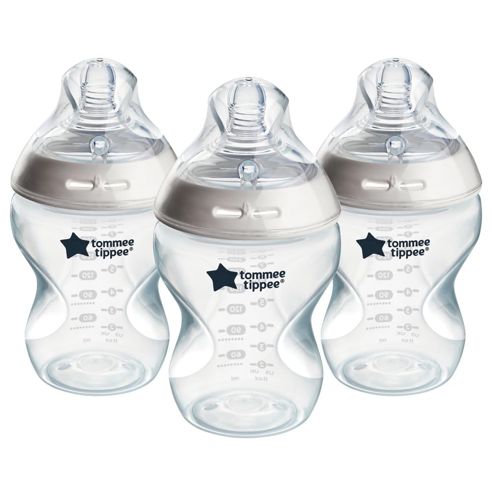Tommee Tippee Closer to Nature Babyflaschen, Natürlich geformter Trinksauger mit Anti-Kolik-Ventil,