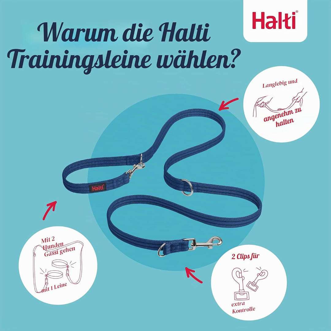 HALTI Doppelführleine - Multifunktionale Hundeleine zum Trainieren und Gassigehen mit Ihrem Hund. Le