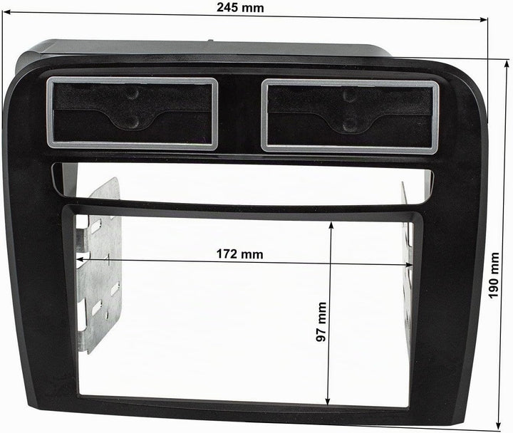 tomzz Audio 2414-046 Doppel DIN Radioblende kompatibel mit FIAT Grande Punto 199 2005-2009 schwarz