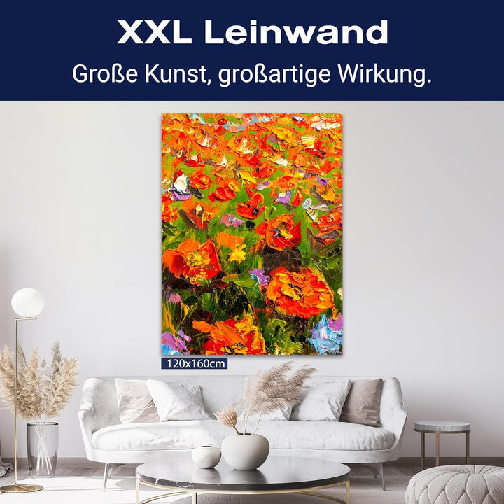 wandmotiv24 Leinwandbild Malerei, 60x45cm, Hochformat, Blumen, Tulpen, Deko, Bilder auf Leinwand, Wa