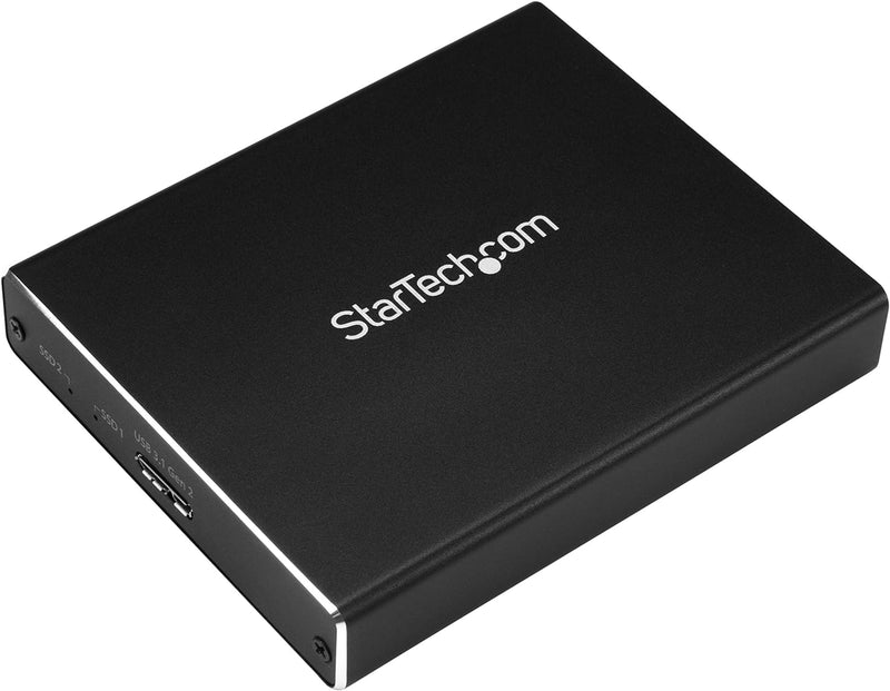 StarTech.com SSD Festplattengehäuse für zwei M.2 Festplatten - USB 3.1 Type C - USB C Kabel - USB 3.