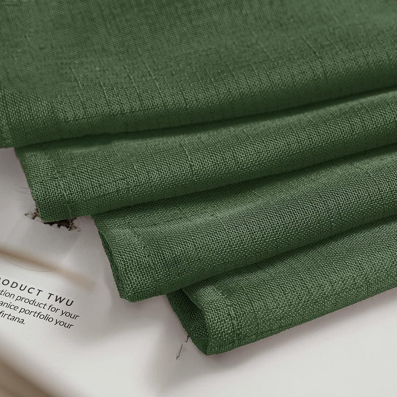 MIULEE 2er Set Voile Vorhang Sheer Leinenvorhang mit Ösen Transparente Leinen Optik Gardine Ösenscha