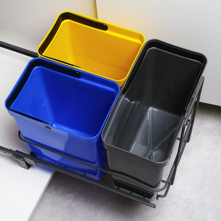 LM 530 ECO | 8-Liter-Mülleimer aus recycelbarem Material | Platzsparender Küchenmülleimer | 15 x 23