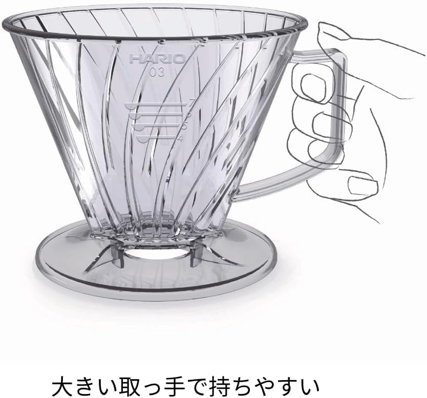Hario Pegasus Tropfer mit flachem Boden, Grösse 03, transparent 3 Transparent, 3 Transparent