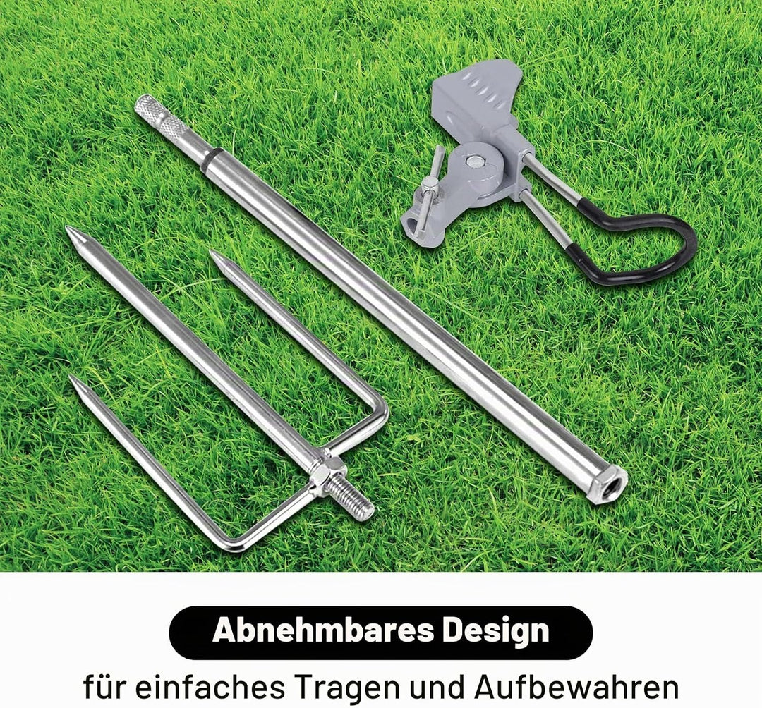 AVCMOTO Rutenhalter, 2 Stück Universal Edelstahl Angelrutenhalter, Angelzubehör 360° Verstellbar Rut