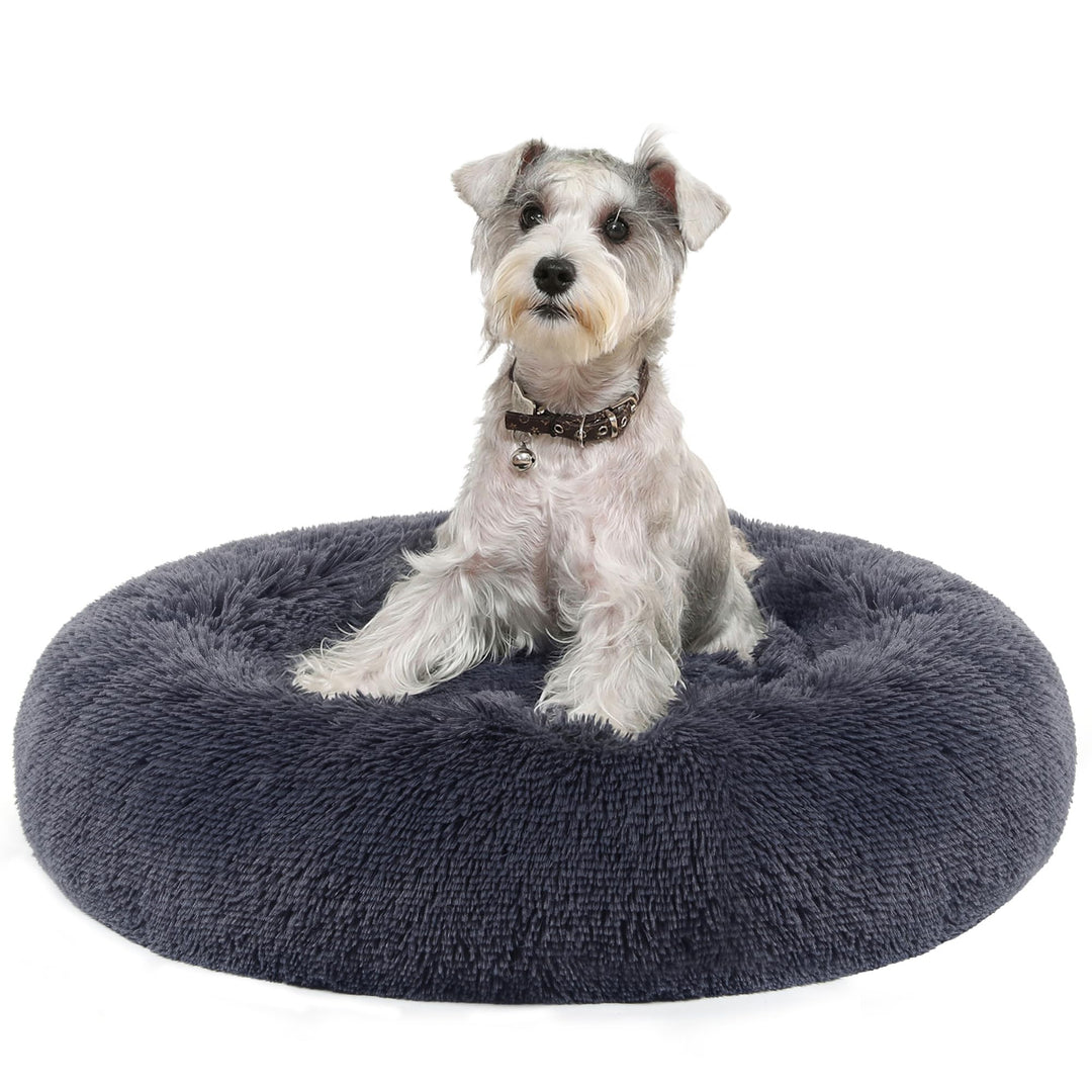 Feandrea Hundebett flauschig, Katzenbett, Donut Kissen, waschbar, Polsterung in der Mitte herausnehm