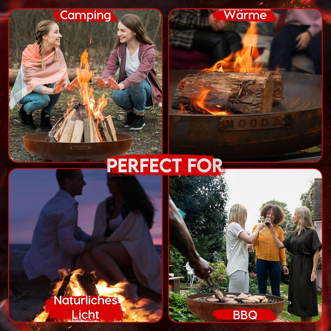 Moodz Feuerschale 60cm - Feuerschalen für den Garten - Feuerstelle Outdoor & Feuertonne - Feuerschal