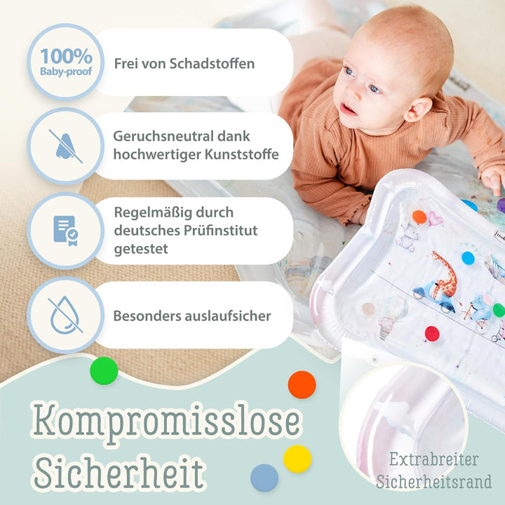 TummyTime Wassermatte XXL by Freudeskind, Baby Wasserspielmatte, 100% Phtalate- & BPA-frei ab 0, 3,
