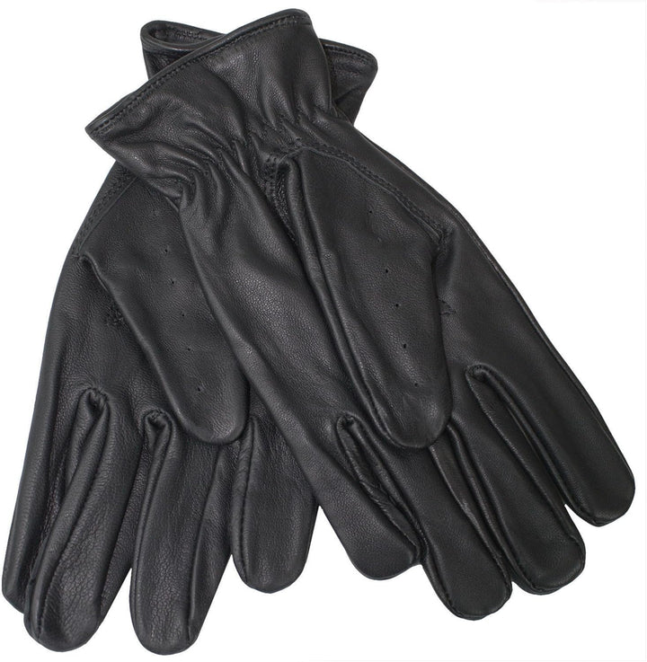 German Wear Unisex Driving Autofahrer-Handschuhe Lederhandschuhe 9=L Schwarz, 9=L Schwarz